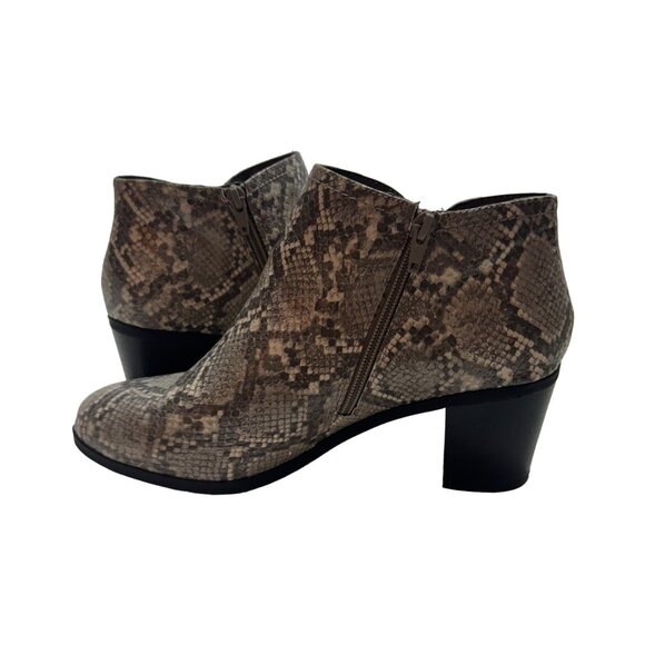 Cloudwalkers Women's Ophelia Snake Print Ankle Booties Size 10W Faux Leather - Picture 7 of 8